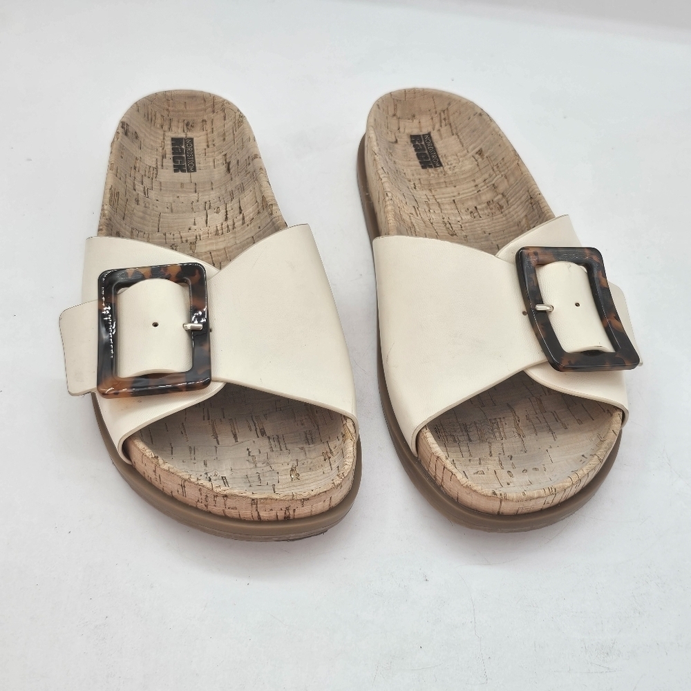 Nordstrom Evelina Buckle Slide Sandal Ivory Vanilla Women’s Size 8 Preowned - Picture 2 of 7